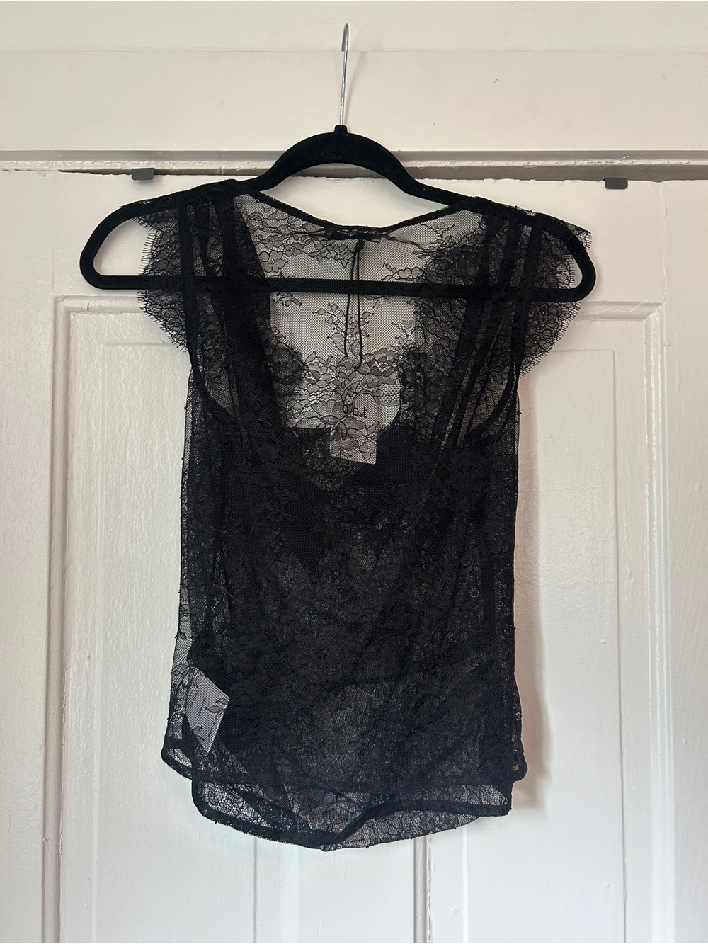 O.p.t. Clarissa top Size 4 Sheer Lace Sleeveless Top - Black NWT - Picture 11 of 11